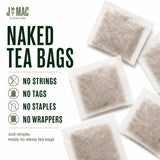 J Mac Botanicals Organic Moringa Tea Bags (50 Count) - Premium Moringa Leaf Herbal Tea, Caffeine-Free, Smooth Taste, Naked Tea Bags (No Strings