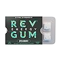 Rev Gum Caffeine Energy Gum | Extra Strength 100mg of Caffeine per Gem | Spearmint Sugar Free Caffeine Gum - Low Calorie Chews to Help You Stay Alert