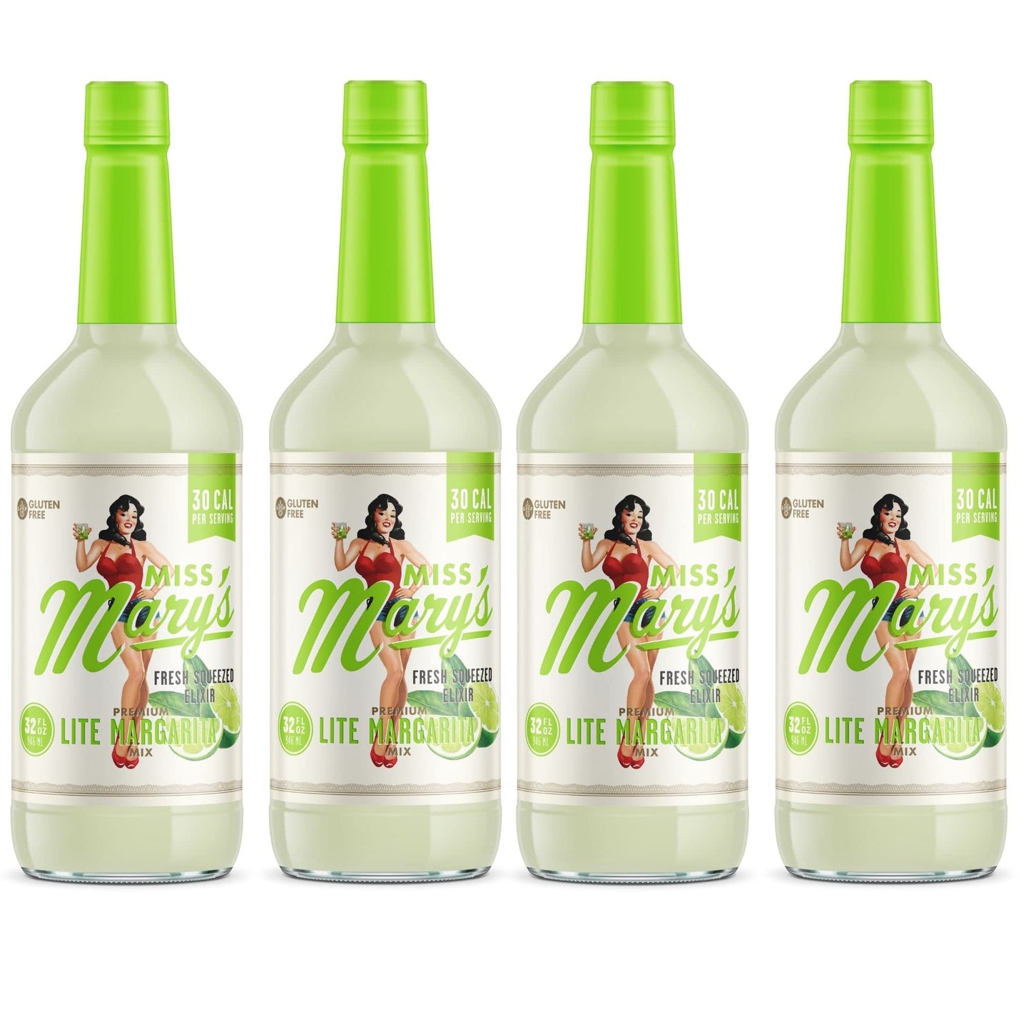 Miss Mary's Lite Margarita Mix, Keto Friendly, Low Sugar Drink Mixer, All Natural Ingredients, Low Calorie, Low Carb, 4 Pack