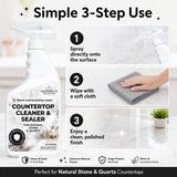 NOYATECH Countertop Cleaner & Sealer - Streak-Free Spray for Granite, Marble & Quartz | Cleans & Protects in One Step | USDA BioBased, Non-Toxic, No