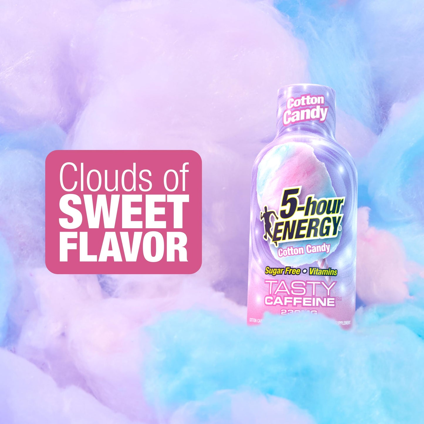 5-hour ENERGY COTTON CANDY Flavor, 6 Count, 1.93 Fl Oz Energy Shot, Extra Strength, Amino Acids, B Vitamins, Sugar Free and Zero Calories