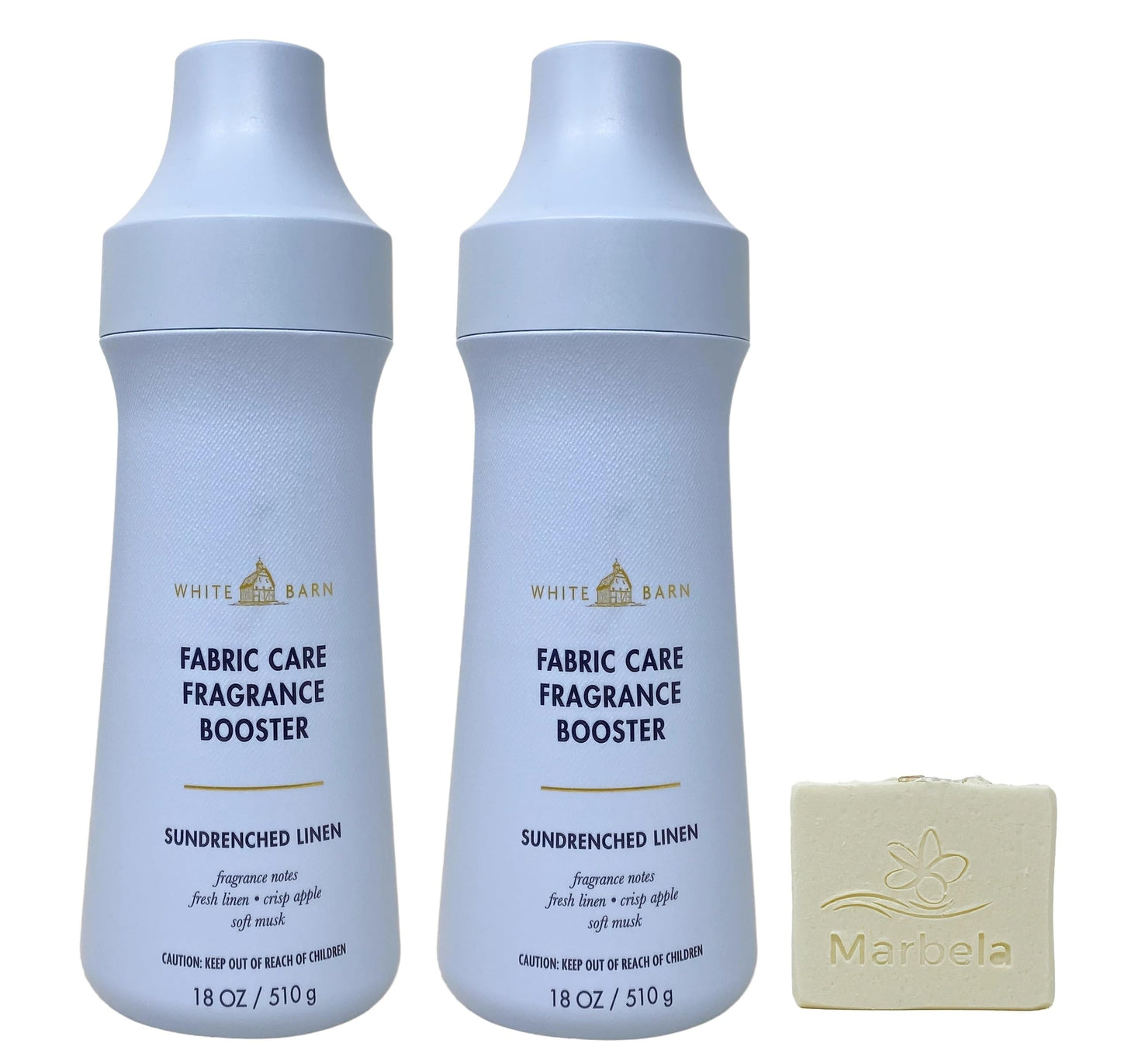 Bath & Body Works Sundrenched Linen 2 Pack Fabric Care Fragrance Booster Set with a Natural Oats Bar Soap