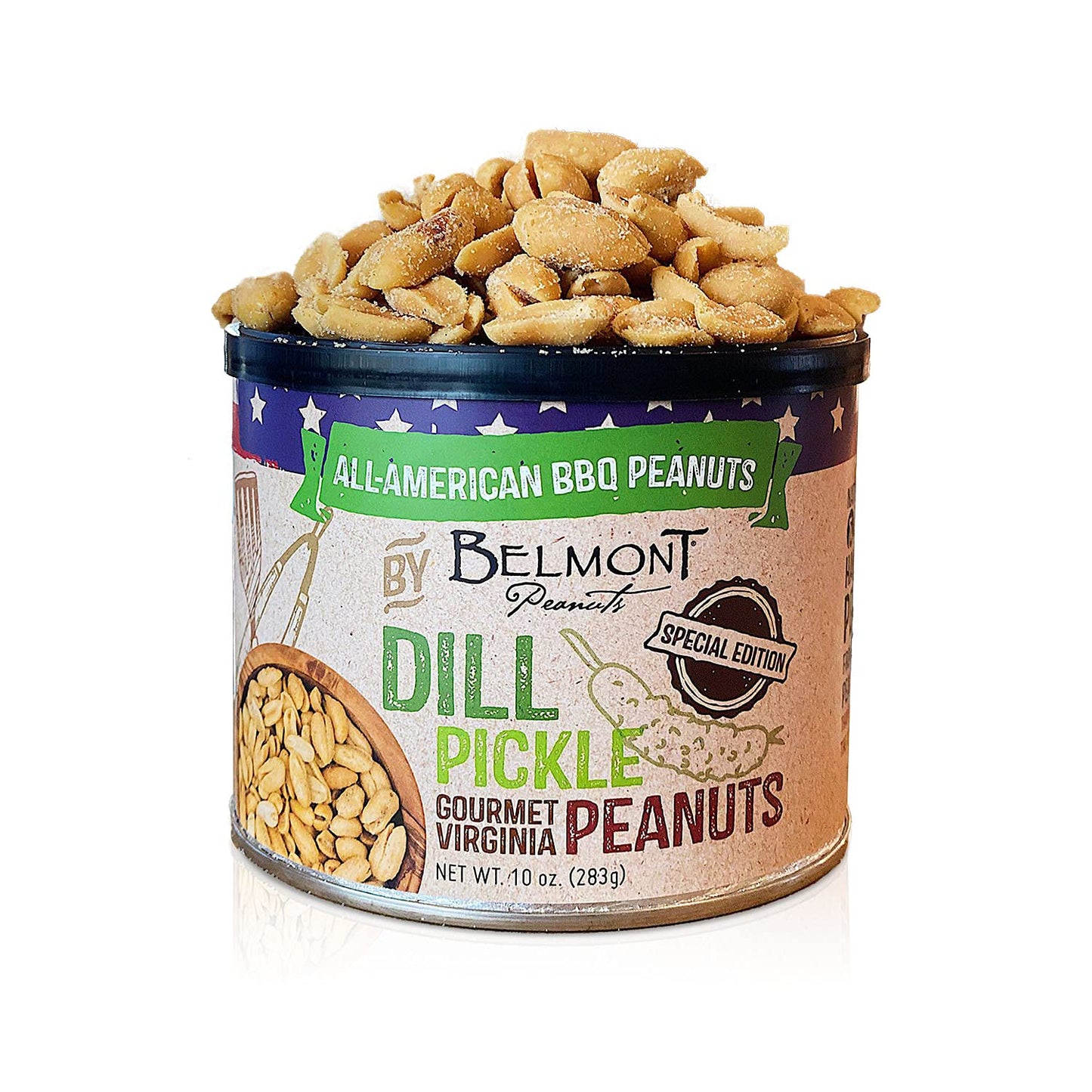 Belmont Peanuts Dill Pickle Gourmet Virginia Peanuts, 10 oz, All American Collection