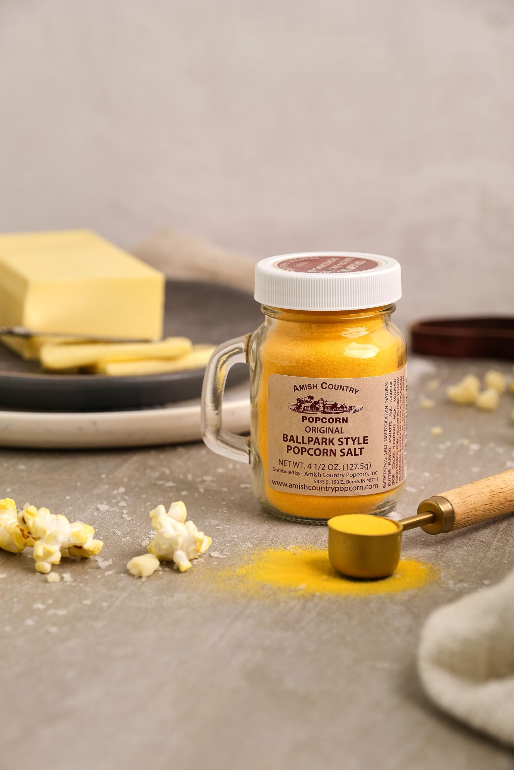 Amish Country Popcorn | Ballpark ButterSalt Popcorn Salt - 4 oz Jar | Old Fashioned, Non-GMO (4 oz Jar)