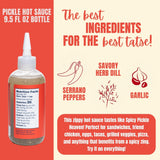Sam's Pickle House Pickle Hot Sauce - Spicy Pickle Condiment with Tangy Heat, Perfect for Chicken, Eggs, Tacos, Pizza & More, Premium Pickles