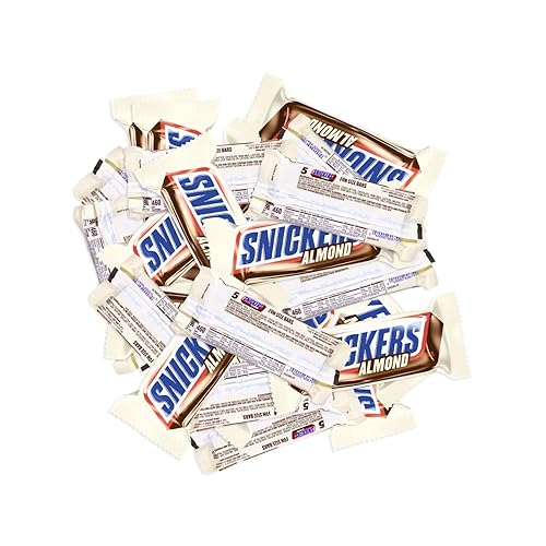 Snkrs Almond Chocolate Mini Bars - 1 lbs Fun Size Irresistible Mini Treats - Individually Wrapped Single Size Bulk Chocolate - Delicious Sweets