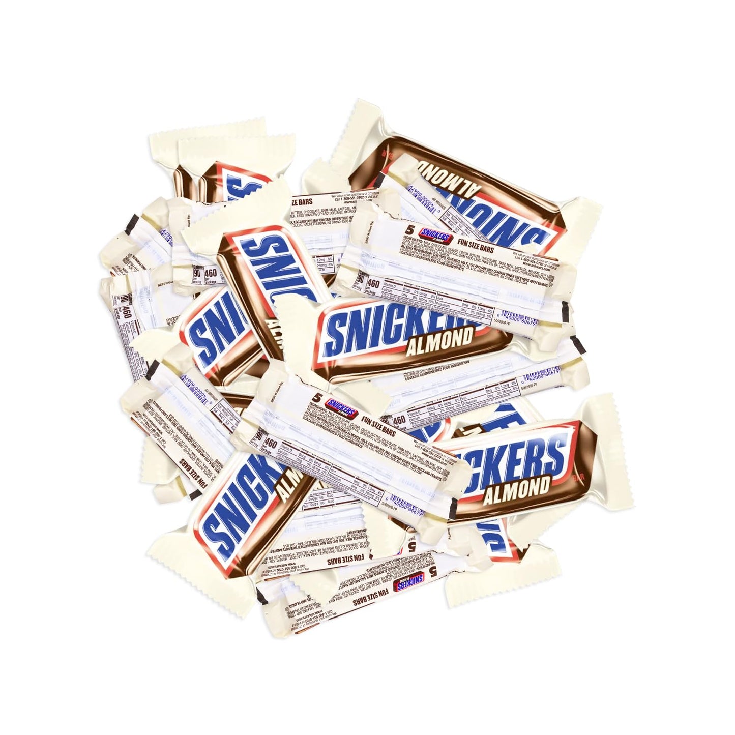 Snkrs Almond Chocolate Mini Bars - 1 lbs Fun Size Irresistible Mini Treats - Individually Wrapped Single Size Bulk Chocolate - Delicious Sweets