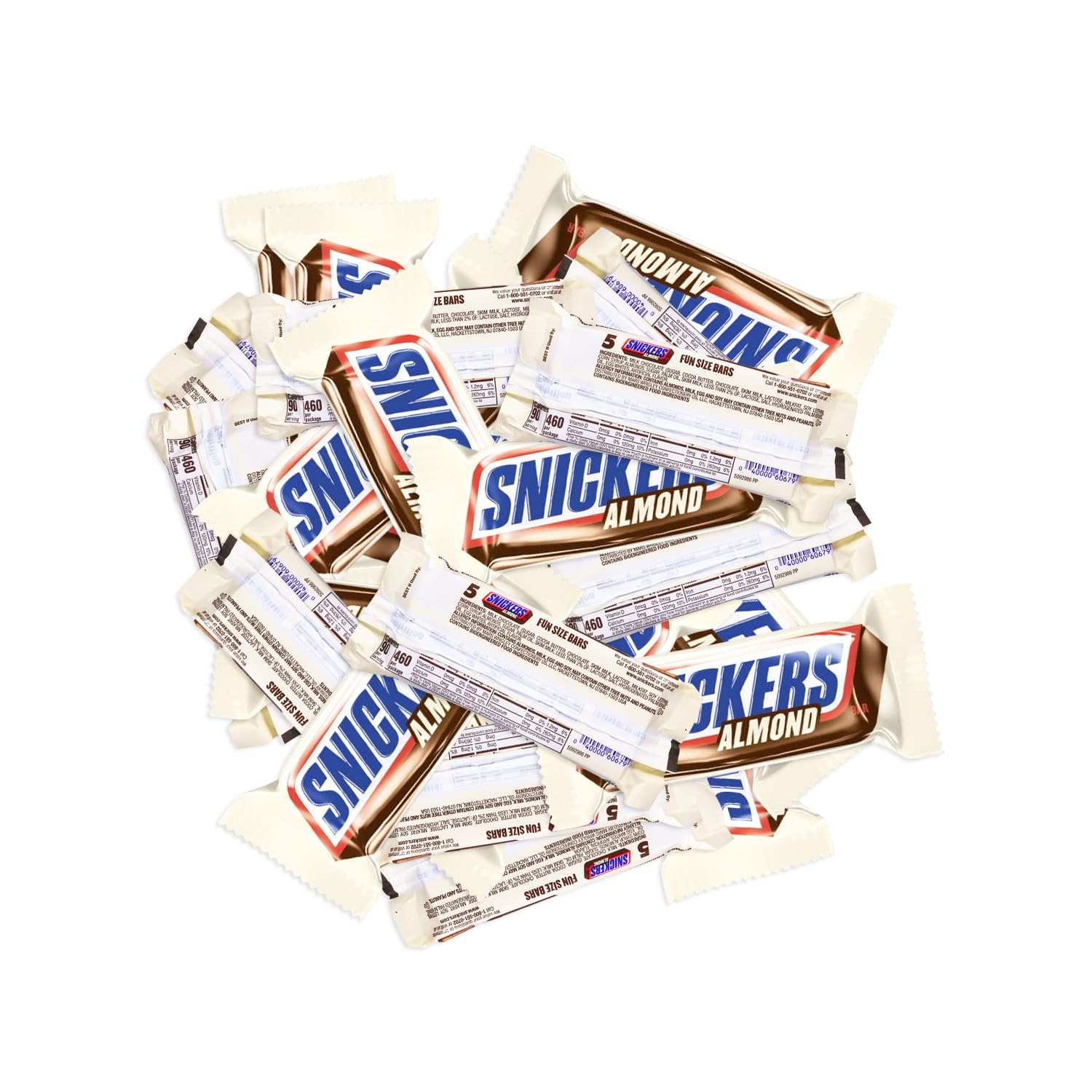 Snkrs Almond Chocolate Mini Bars - 1 lbs Fun Size Irresistible Mini Treats - Individually Wrapped Single Size Bulk Chocolate - Delicious Sweets