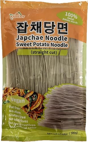 APEXY Sweet Potato Glass Noodles Straight Cut, Japchae Noodles, Korean Vermicelli Pasta, Fat-free and Gluten-free, 100% Sweet Potato Starch, No