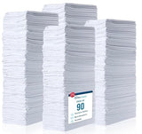 Simpli-Magic Cotton Shop Towels 14"x12" (90 Pack) - Reusable Cleaning Shop Rags for Automobiles, Industries, Garage and Homes (White)