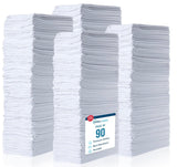 Simpli-Magic Cotton Shop Towels 14"x12" (90 Pack) - Reusable Cleaning Shop Rags for Automobiles, Industries, Garage and Homes (White)