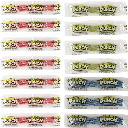 Assorted Sour Punch Twists Mega Candy Super Tube (3" x 24") 1 Tube - Deliciously Tangy Chewy Candy Treats - Perfect for Any Parties & Events
