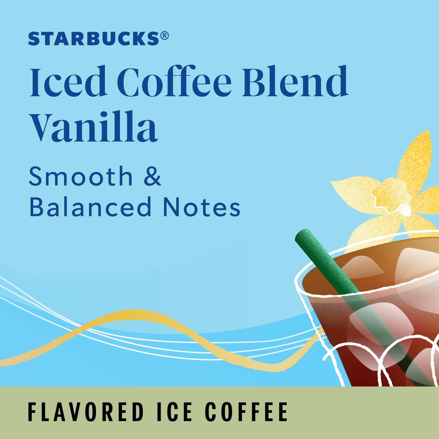 Starbucks K-Cup Coffee Pods, Iced Coffee Blend, Vanilla Naturally Flavored for Keurig Brewers, 100% Arabica, 6 Boxes (60 Pods Total)