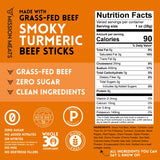 Mission Meats Beef Sticks - 100% Grass Fed & Pasture Raised, Sugar Free, Individually Wrapped Healthy Snacks, Whole 30 & Paleo Friendly, Smoky