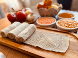Red Fox Spices Authentic Teff Injera Flatbread - Traditional Ethiopian Fermented Bread Made with Whole Grain Teff Flour, a Naturally Grain - Authentic