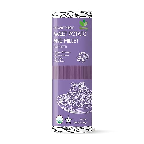 Big Green Organic Food- Organic Purple Yam + Millet Spaghetti, Premium Ube, Gluten-Free, Vegan (1)