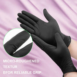 Ultra-Thick Black Gloves for Kitchen & Cleaning - 100PK Disposable, Food Safe, Chemical Resistant - Heavy-Duty Rubber Gloves for Handling, Sanitation