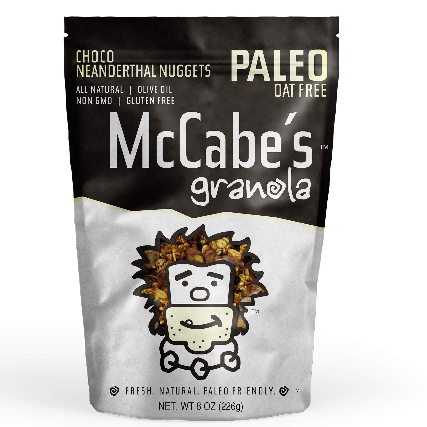 McCabe's Paleo Granola | Naturally Sweetened, All Natural, Non GMO, Gluten and Oat Free, Keto (Choco Neanderthal Nuggets - 8 oz)