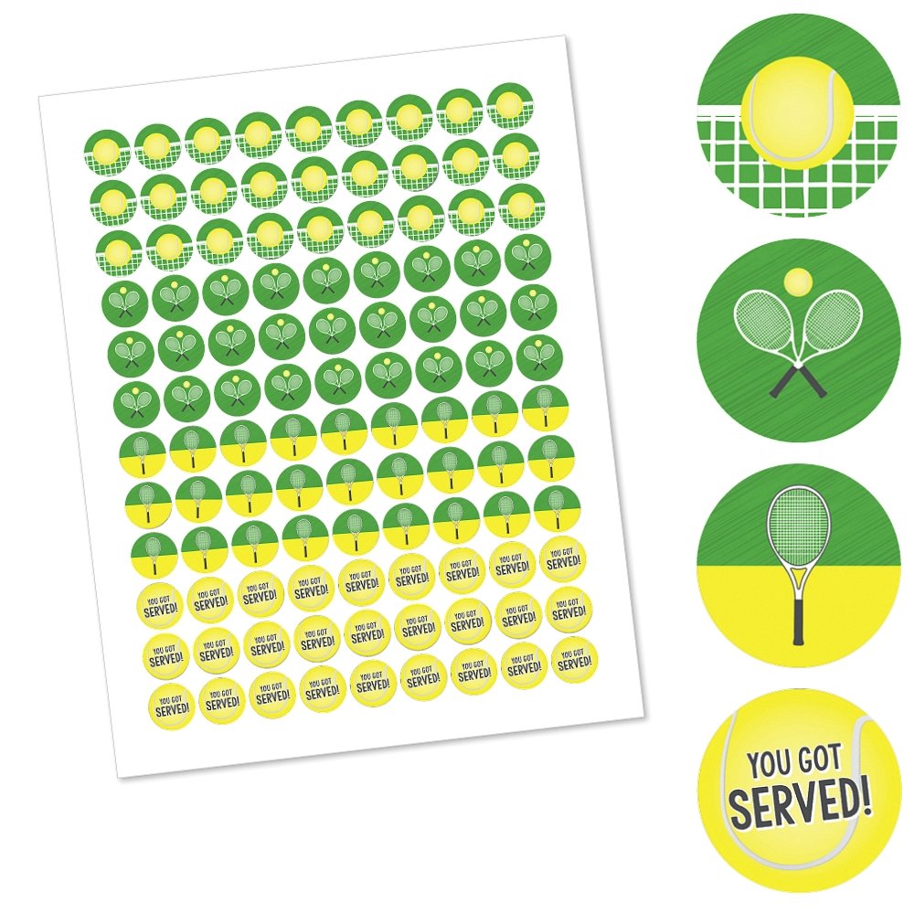 You Got Served - Tennis Party Favors - Round Candy Stickers - 108pc