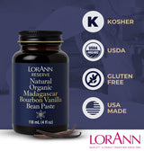 LorAnn Oils Reserve Natural Organic Madagascar Bourbon Vanilla Bean Paste - Pure and Organic Bean Extract for Baking, Madagascar Flavor, Bourbon
