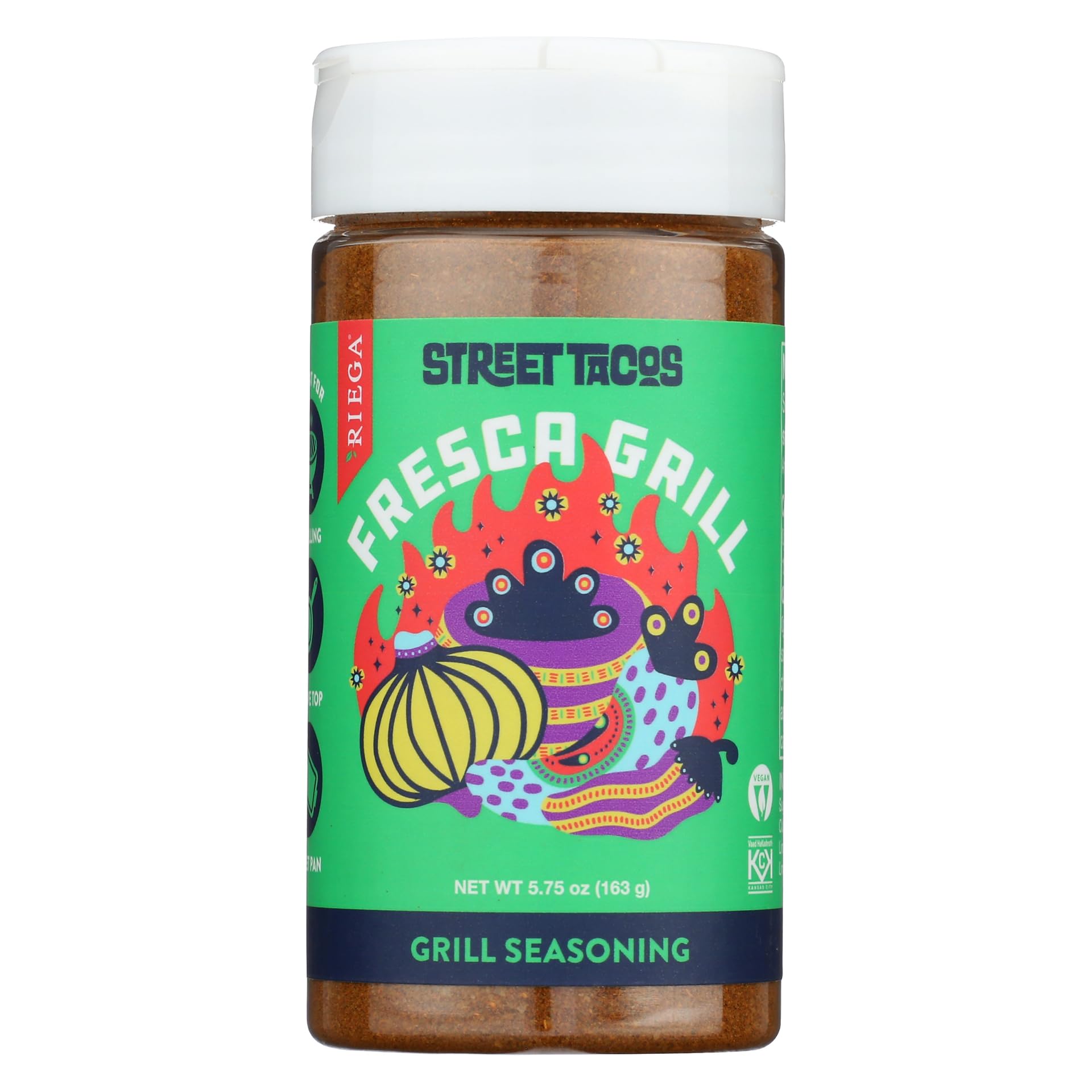 Riega Street Taco Grill Seasoning, Mexican Spice Blend for Cooking Authentic Meals, Fresca Grill, 5.95 oz