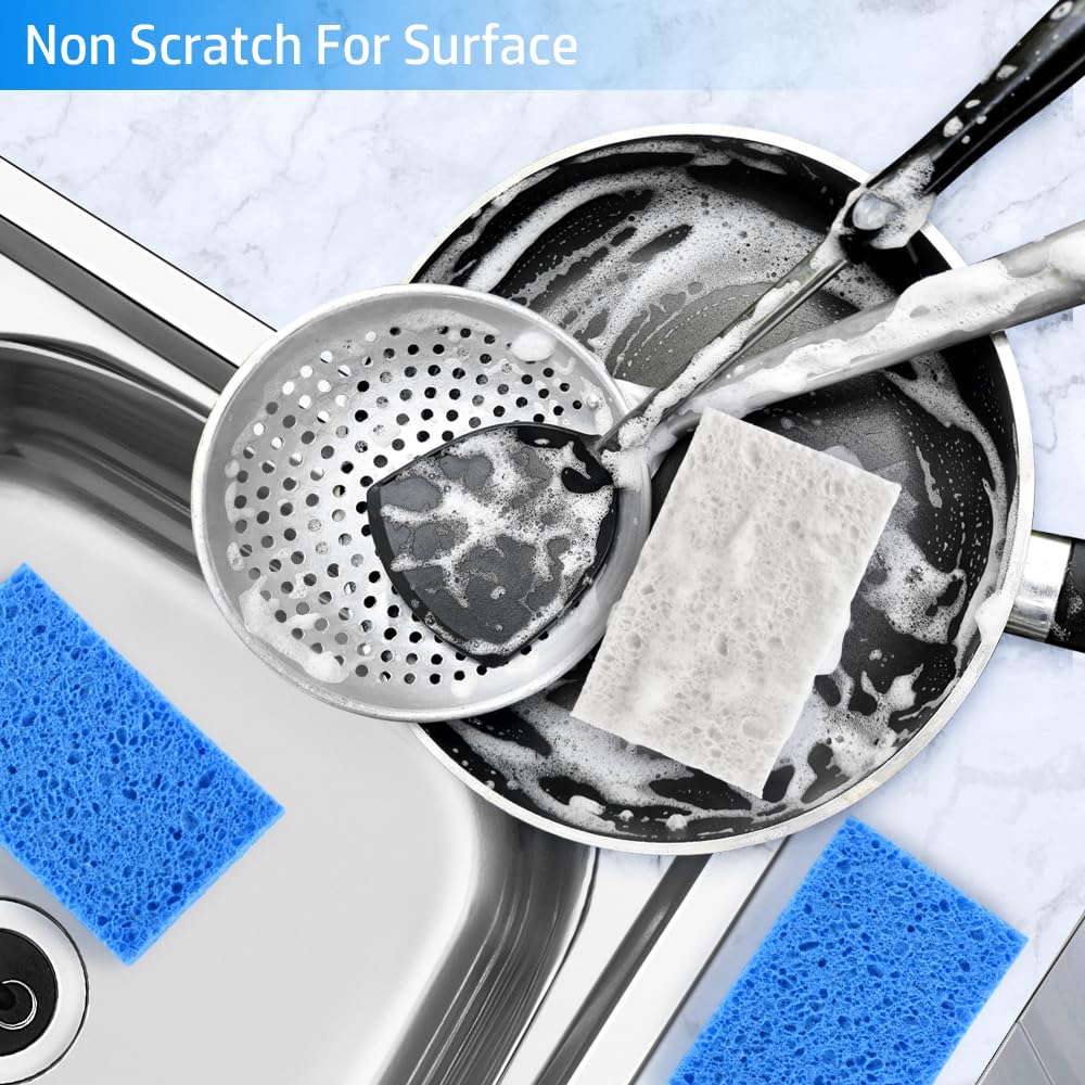 Mcyye 8PCS Compressed Kitchen Sponges Pack for Household Use, Premium Dish Sponges Kitchen Natural, Non Scratch Cleaning Sponges for Dishes