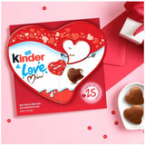 Kinder & Love Gift Box, 25 Mini Milk Chocolate Hearts, Valentine's Gift, 3.7 oz