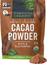 Organic Cacao Powder, Unsweetened, 1 lb (454 g) - Rich Dark Chocolate Flavor, Perfect for Baking, Smoothies & Hot Chocolate - Vegan, Keto, Paleo, Non-GMO & Gluten-Free Cocoa Powder