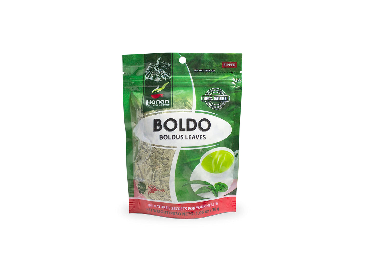 Hanan Peruvian Secrets Boldo Herbal Tea | 100% Natural Boldus | 1.06oz / 30g | Natural Detox and Diuretic Aid|Promotes Good Digestion (Single Pack)