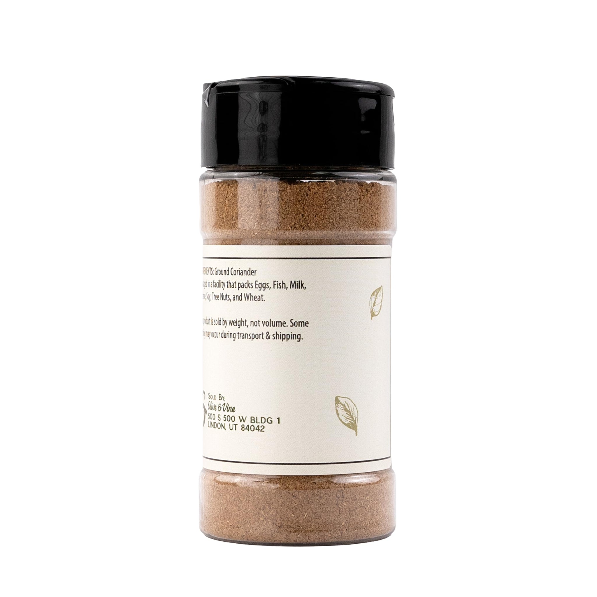 Olive & Vine Coriander Seed Powder, Earthy Flavor, For Curries & Marinades, Rich Tradition, Authentic Taste, For Global Recipes (2 Ounce)