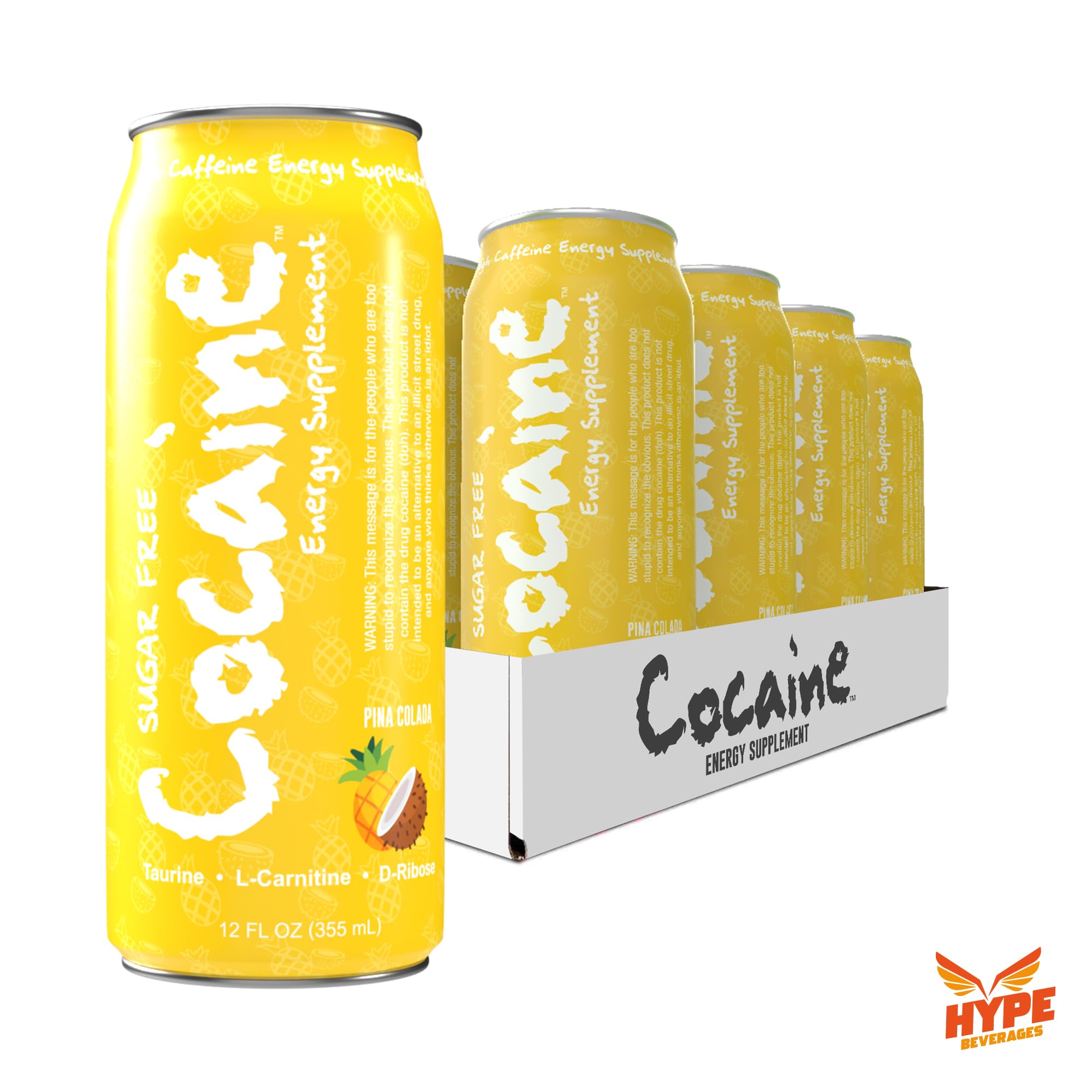 Hype Beverages Official Pre Workout Energy Drink - Sugar Free, Healthy 280mg Caffeine Boost, L-Carnitine, Taurine, Vitamins C, B6, B12, Antioxidants