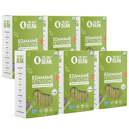 The Only Bean - Organic Edamame Fettuccine Pasta - High Protein, Keto Friendly, Gluten-Free, Vegan, Non-GMO, Kosher, Low Carb, Plant-Based Bean