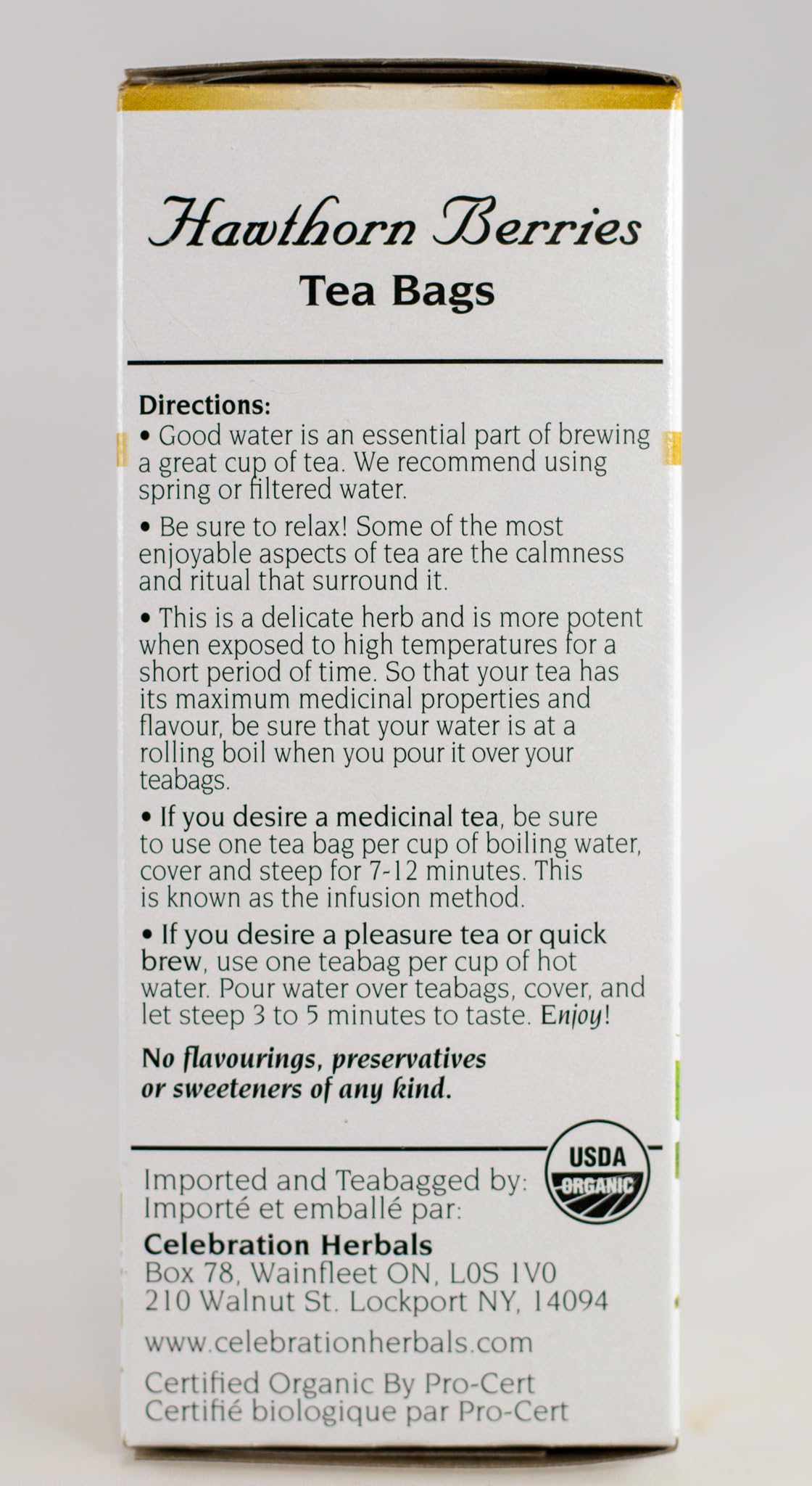 Celebration Herbals Organic Hawthorne Berries Tea Bags 24 Count
