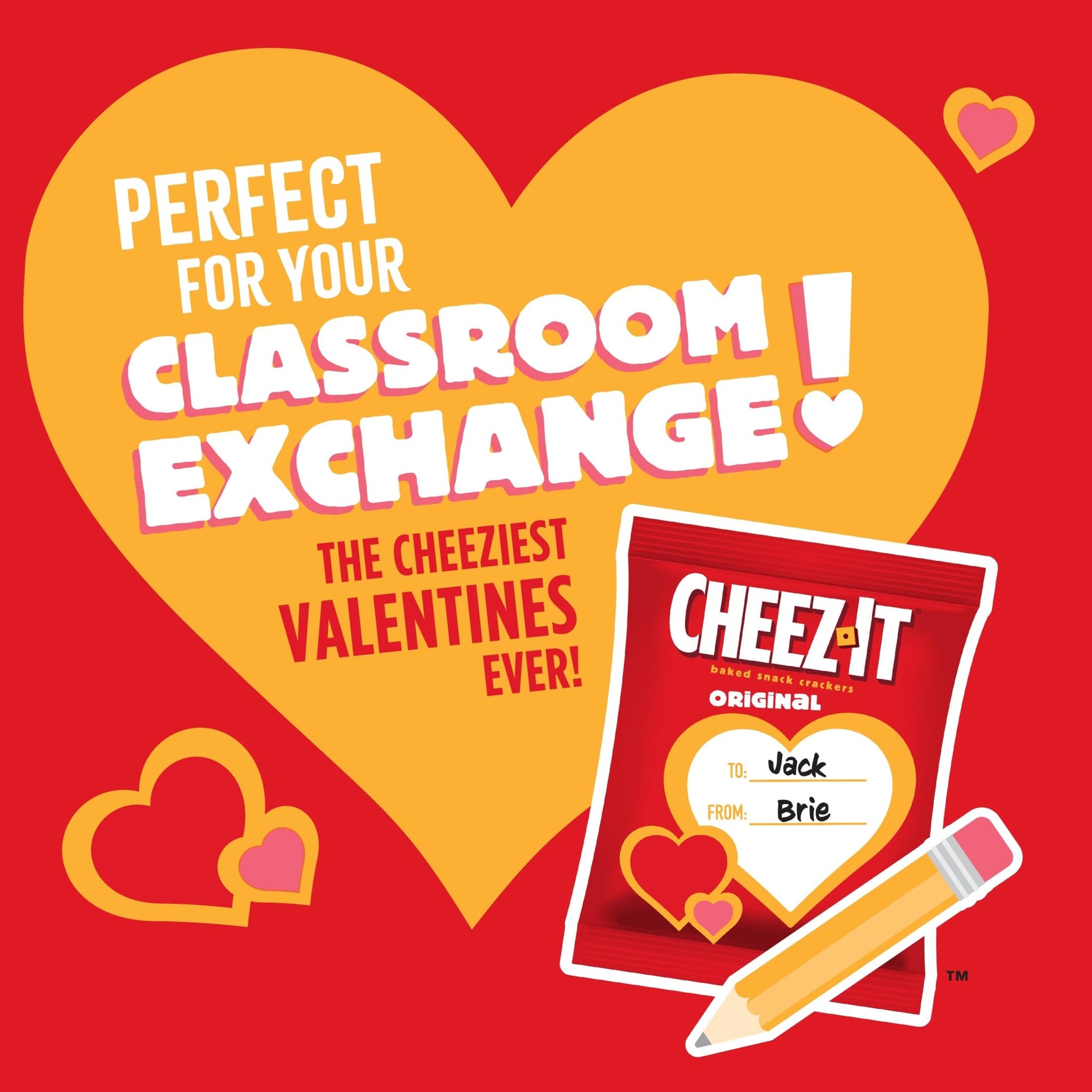 Cheez-It Cheese Crackers, Baked Snack Crackers, Valentine's Day Snacks, Original, 30oz Box (30 Packs)