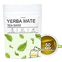 Yerba Mate Tea Bags - Unsmoked Yerba Mate, Hi-Caffeine - Organic Detox Tea - Rich in Chlorophyll, Antioxidants and Vitamins & Boost Energy, 50 Count