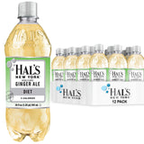 Hal's New York Seltzer Water, Diet Ginger Ale Sparkling Water, 20 Fl Oz Bottles (Pack of 12)