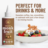 Organic Monk Fruit Liquid Sweetener Drops, 100% Pure Extract, Zero Sugar & No Erythritol, Original Flavor Liquid Monk Fruit for Coffee, Tea, Drinks