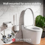 Lefree 2 Pack Silicone Toilet Brush Set with Ventilated Holder, Floor Standing & Wall Mounted Toilet Scrubber