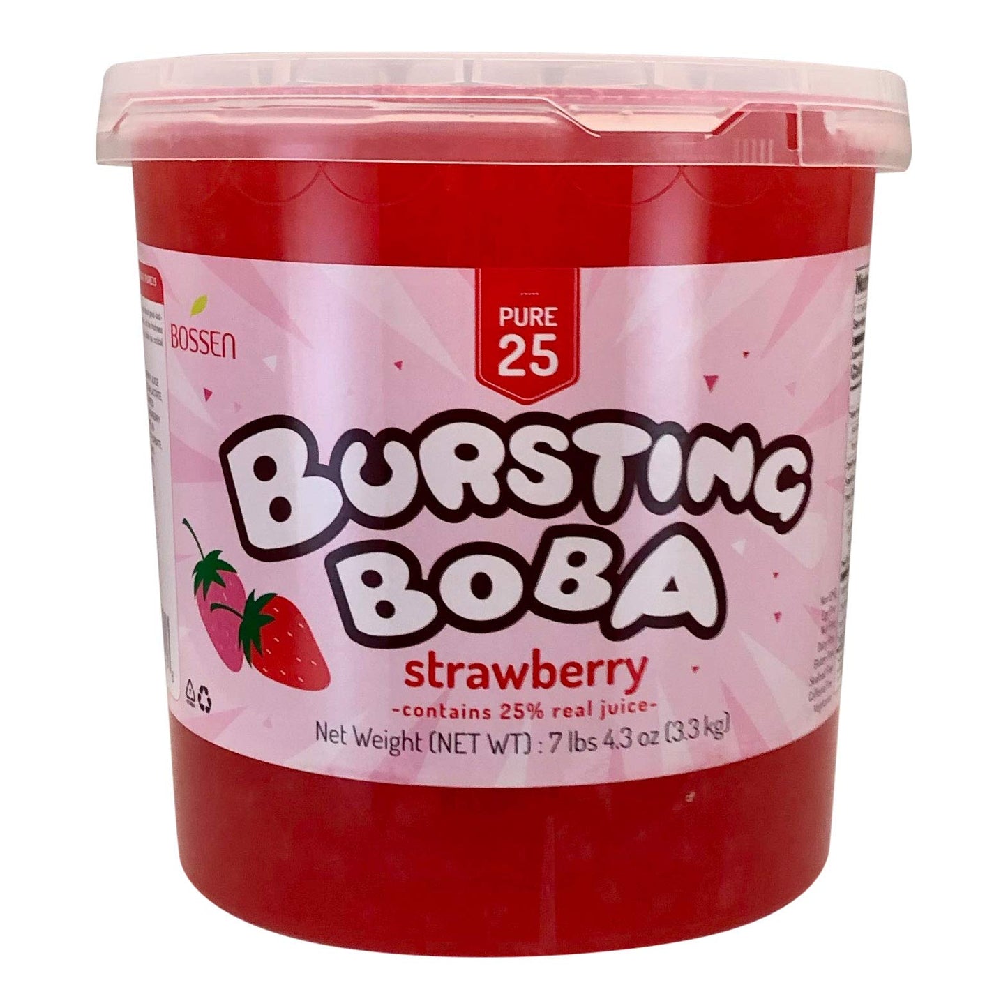 Bossen Bursting Boba Pure25 filled with a refreshing fruity liquid that creates a burst of flavor in your mouth Make in Taiwan 7.04 lb Each Pack (1