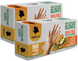 GORILLA SUPPLY 1000 BPA Free Premium Disposable Gloves Poly PE LDPE Plastic for Kitchen Food Handling Food Prep Latex & Powder Free (1000 Count
