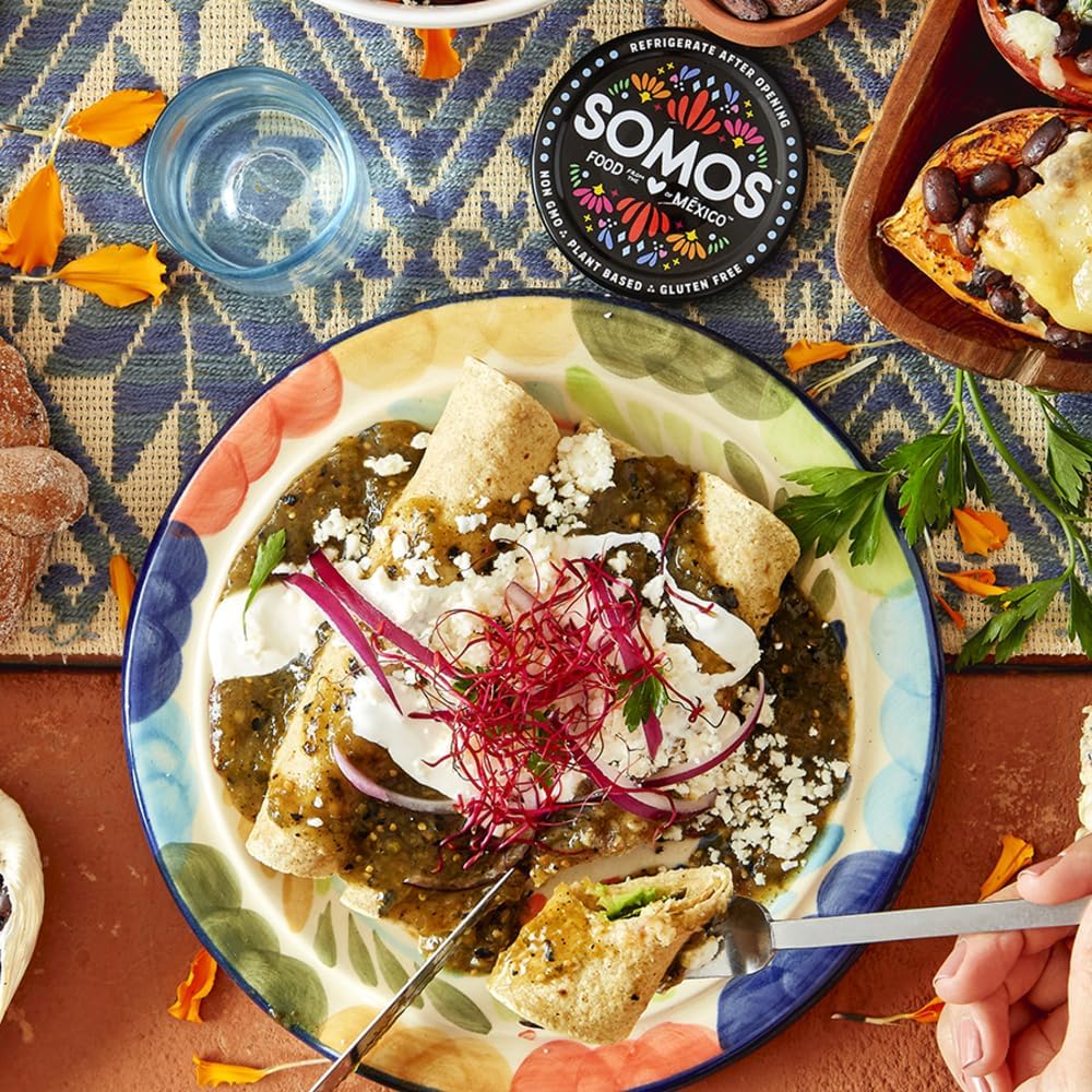 SOMOS Green Enchilada Sauce - Authentic Mexican Flavor & Trusted Quality - Gluten Free, Non-GMO & Vegan - Perfect for Enchiladas, Chip Dip | 8 oz Jar