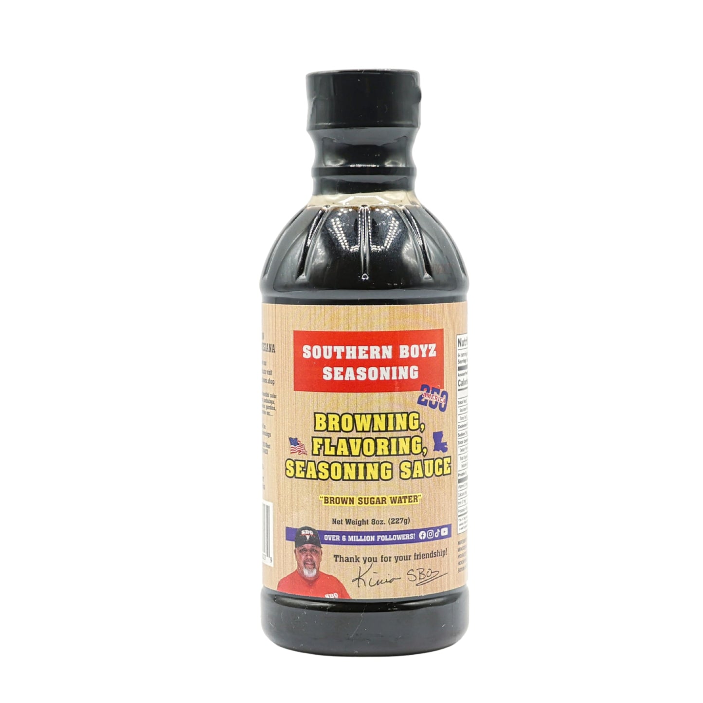 Southern Boyz Seasoning Brown Sugar Water - Flavoring Browning Sauce for Gravies, BBQ, Stews & Meats - Adds Flavor & Rich Color - 8 oz