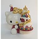 Blue Sky Clayworks Hello Kitty 50th Anniversary Party with Adorable Mini Tiered Birthday Celebration Cake with 22K Gold Accents (2024 Limited Edition