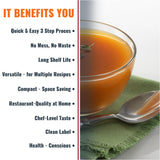 SAVORY CHOICE Vegetable Broth Concentrate, 1 Box of 12 Packets (9.6g) - Vegan, Vegetarian, Gluten-Free, Diary-Free Broth Concentrate
