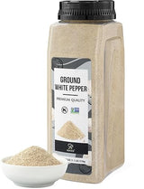 Soeos Ground White Pepper, 18oz (510g), Non-GMO, Kosher Certified, Fresh, Aromatic and All-Natural, White Peppercorns Powder, Perfect for Barbecue