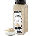 Soeos Ground White Pepper, 18oz (510g), Non-GMO, Kosher Certified, Fresh, Aromatic and All-Natural, White Peppercorns Powder, Perfect for Barbecue