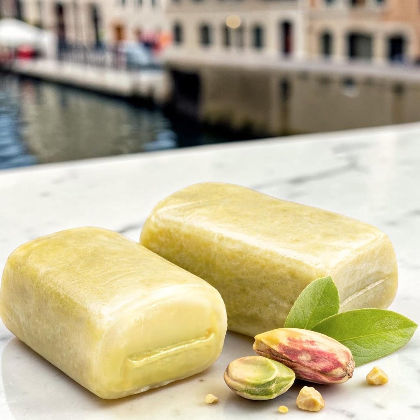 Premium Gourmet Italian Toffee Pistachio Hard Filled candy-1.5 lbs Rich Creamy Pistachio Flavor, Individually Wrapped, Gourmet Soft Toffees(24 oz)