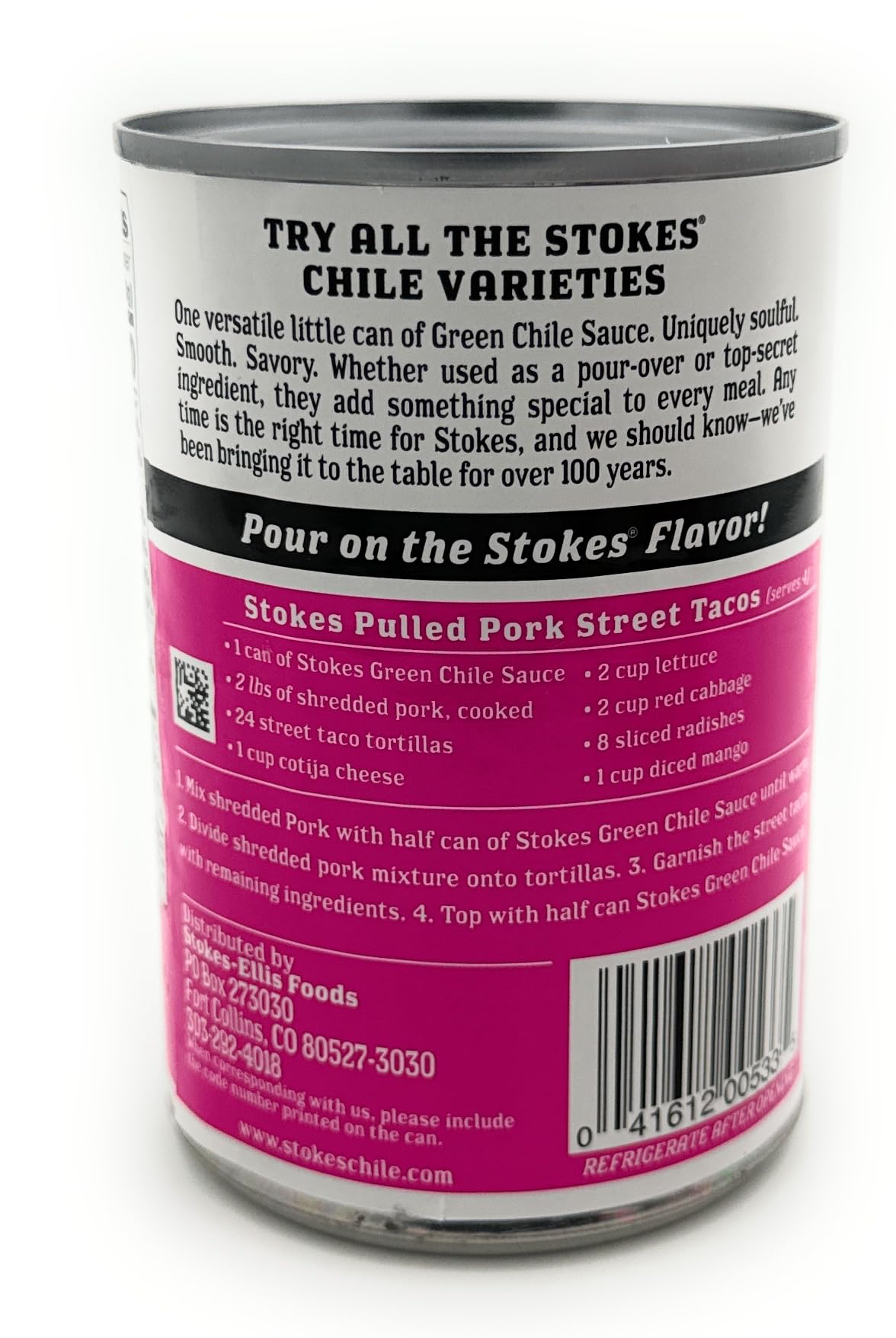 Stokes Green Chile Sauce with Pork and Jalapenos Pack of 6