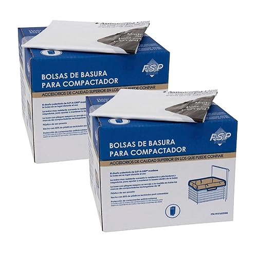 US-Based Supplier - 120-Pack W10165294RB 15-Inch Plastic Trash Compactor Bags Compatible with Whirlpool 13370 Kenmore