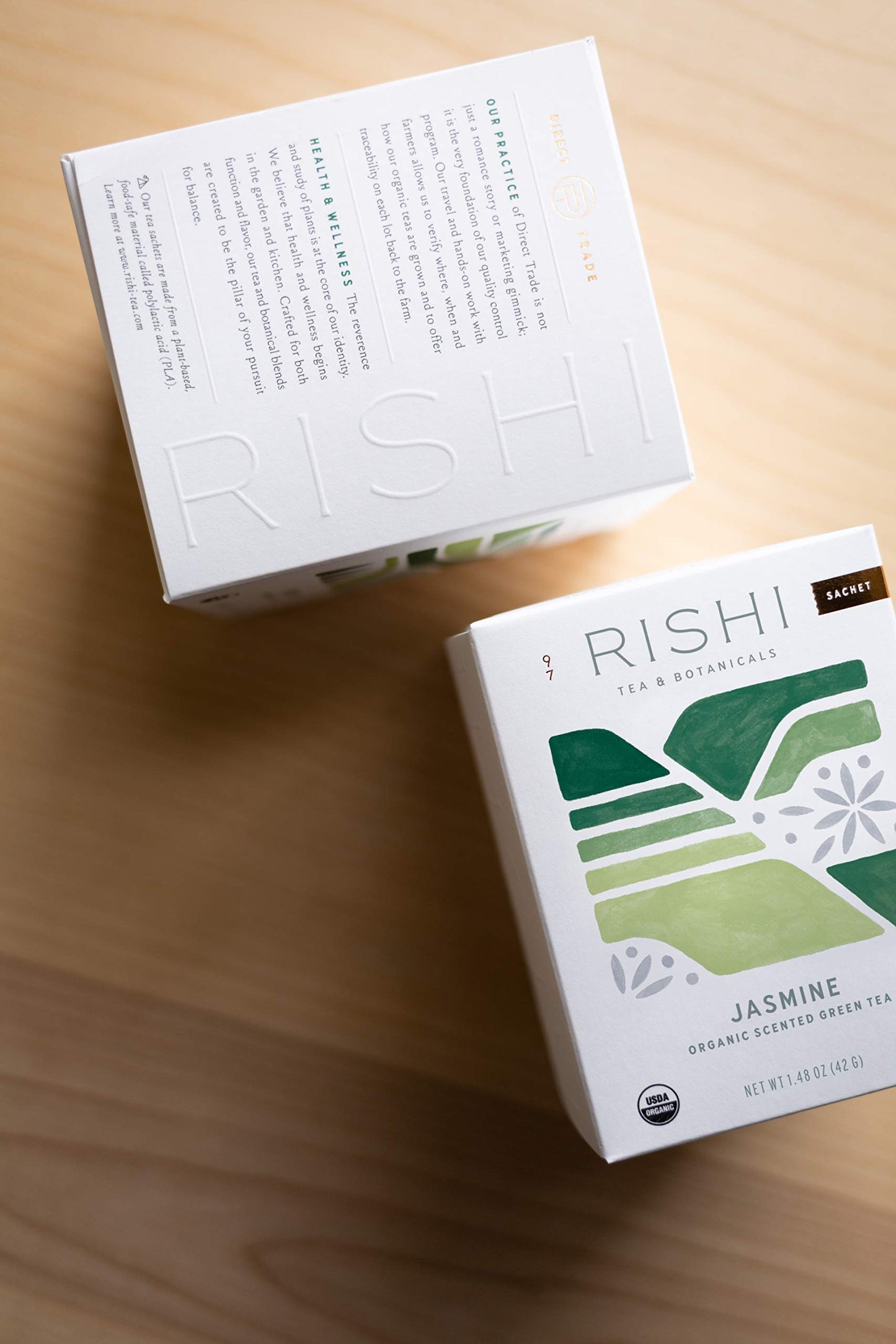 Rishi Tea Jasmine Green Tea, Organic Herbal Tea Bags, 2-Pack - Contains Caffeine, USDA Certified, Floral Aroma & Taste, 15 Sachets in Each, Direct